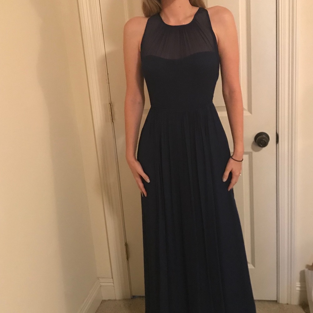 Jcrew 100% silk navy gown